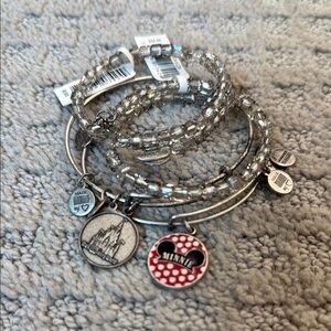 Alex and Ani Disney Silver and Red Charm Bracelets